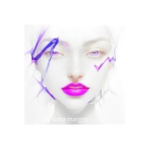 HANDCRAFTED digital contemporary face bright colors NWT print with lamination